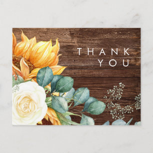 Carte Postale Tournée de pays audacieux Merci Mariage bois