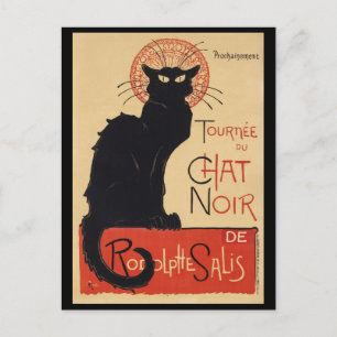 Carte Postale Tournée du Chat Noir Vintage Black Cat Art Nouveau