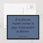 Carte Postale Tourner la page (Devant / Derrière)