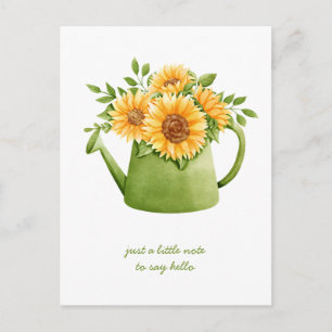 Carte Postale Tournés vers vous Tournesols dans un arrosoir