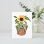 Carte Postale Tournesol à l'aquarelle (Debout devant)