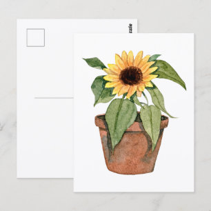 Carte Postale Tournesol à l'aquarelle