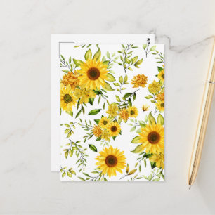 Carte Postale Tournesol à l'aquarelle 8