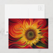 Carte Postale Tournesol Abstrait (Devant / Derrière)