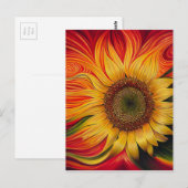 Carte Postale Tournesol Abstrait (Devant / Derrière)