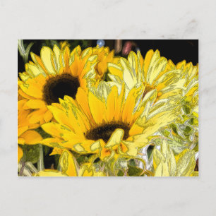 Carte Postale Tournesol artistique