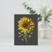Carte Postale Tournesol avec Chien et Chat Paw Feline Art (Debout devant)