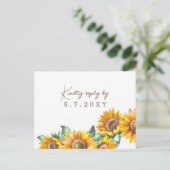 Carte Postale Tournesol Blanc Rustique RSVP Repas Personnalisés  (Debout devant)