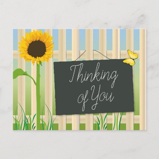 Carte Postale Tournesol et papillon (Devant)
