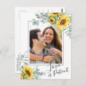 Carte Postale Tournesol Eucalyptus PHOTO Mariage Changement de p (Devant / Derrière)