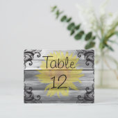 Carte Postale Tournesol Grange Bois et dentelle noire (Debout devant)