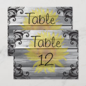 Carte Postale Tournesol Grange Bois et dentelle noire (Devant / Derrière)