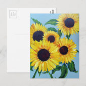 Carte Postale Tournesol jaune (Devant / Derrière)