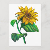 Carte Postale Tournesol Jaune Dessin Crayon Couleur (Devant)