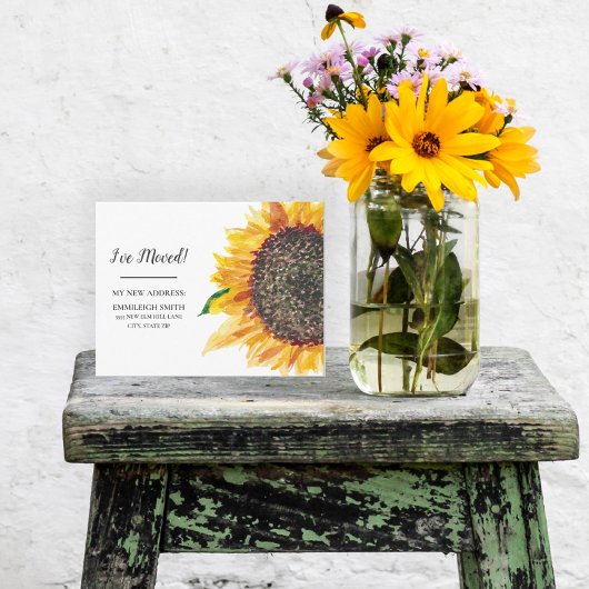 Carte Postale Tournesol jaune Faire-part