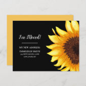 Carte Postale Tournesol jaune Faire-part (Devant / Derrière)