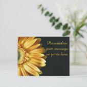 Carte Postale Tournesol jaune géant avec message personnalisé (Debout devant)
