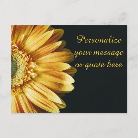 Carte Postale Tournesol jaune géant avec message personnalisé (Devant)