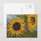 Carte postale tournesol jaune Paris (Devant / Derrière)