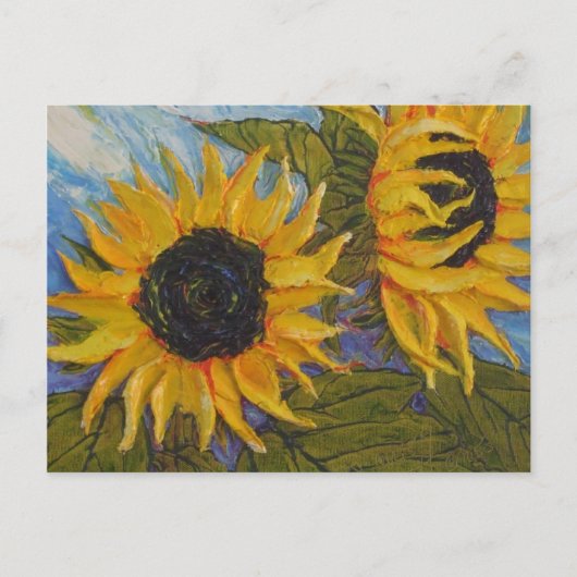 Carte postale tournesol jaune Paris (Devant)