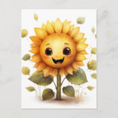 Carte Postale Tournesol Jaune Très Heureux (Devant)