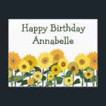 Carte Postale Tournesol Joyeux Anniversaire Beau Personnalisé<br><div class="desc">Un joli champ de tournesols jaunes décore sous votre message personnalisé Joyeux Anniversaire. Une belle carte de vœux d'anniversaire fleurie pour un ami joyeux et heureux. Personnalisez votre propre message au-dessus de la conception florale.</div>
