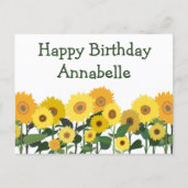 Carte Postale Tournesol Joyeux Anniversaire Beau Personnalisé