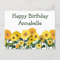 Tournesol Joyeux Anniversaire Personnalisé