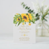 Carte Postale Tournesol rustique Baby shower à thème Ampersand c (Debout devant)