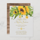 Carte Postale Tournesol rustique Baby shower à thème Ampersand c (Devant / Derrière)