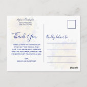 Carte Postale Tournesol Rustique Chic Bleu Rose Mariage Merci (Dos)