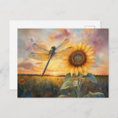 Carte Postale Tournesol rustique Iridescente (Devant / Derrière)