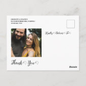 Carte Postale Tournesol rustique Mariage photo personnalisé Merc (Dos)