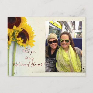 Carte Postale Tournesol Serez-Vous Mon Invitation D'Épouse