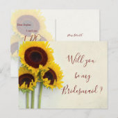 Carte Postale Tournesol Serez-Vous Mon Invitation D'Épouse (Devant / Derrière)