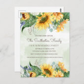 Carte Postale Tournesol Vert Pays Ménage Fête Pos (Devant / Derrière)