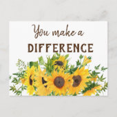Carte Postale Tournesols avec citation Vous faites une différenc (Devant)