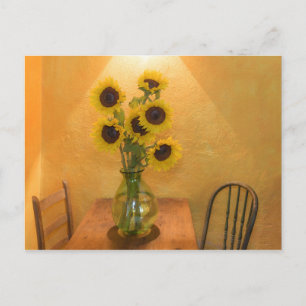 Carte Postale Tournesols dans un vase sur la table 2