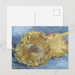 Carte Postale Tournesols de Van Gogh - Art Bleu et Or Gras
