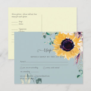 Carte Postale Tournesols d'été Eucalyptus Verdure Mariage