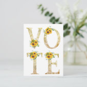 Carte Postale Tournesols Dorés Votez (Debout devant)