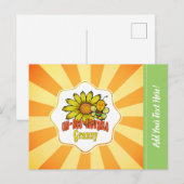 Carte Postale Tournesols et abeilles grand-mère incroyables (Devant / Derrière)