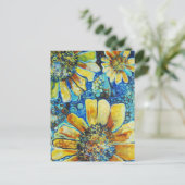 Carte Postale Tournesols et Polk points (Debout devant)