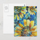 Carte Postale Tournesols et Polk points (Devant / Derrière)