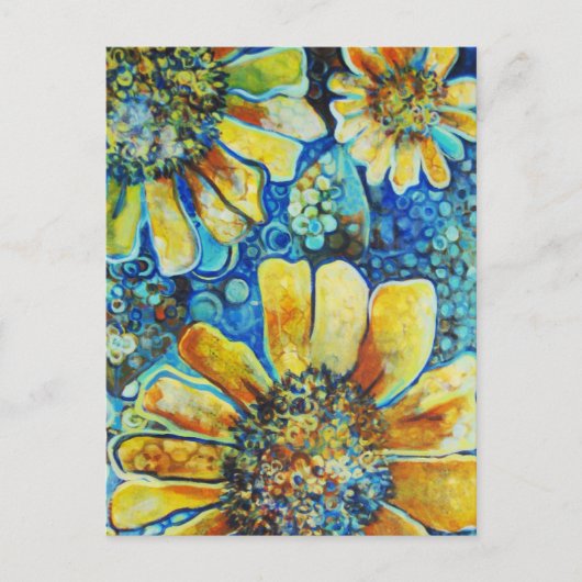 Carte Postale Tournesols et Polk points (Devant)