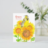 Carte Postale Tournesols Kansas Meadowlark (Debout devant)