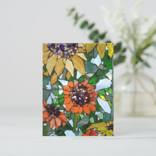 Carte Postale Tournesols mosaïques (Debout devant)