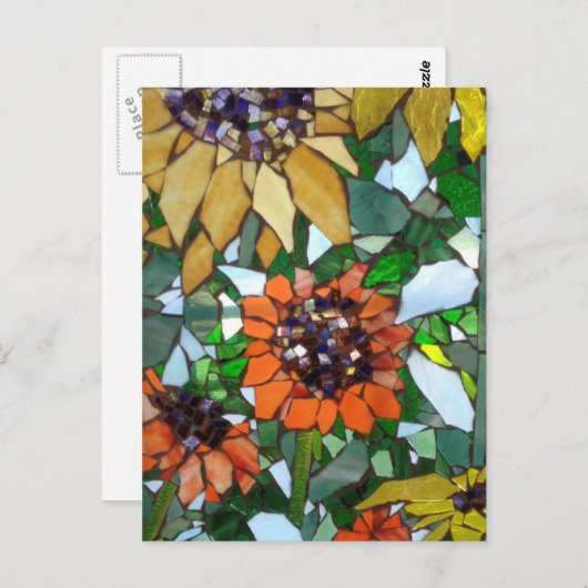Carte Postale Tournesols mosaïques (Devant / Derrière)