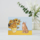 Carte Postale Tournesols - Orange Tabby cat 46 (Debout devant)