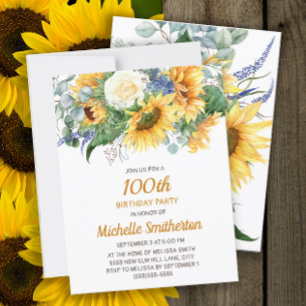 Carte Postale Tournesols personnalisés Eucalyptus 18e Anniversai